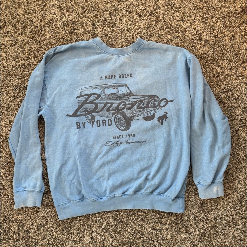 Ford Bronco Light Blue Crewneck Sweater